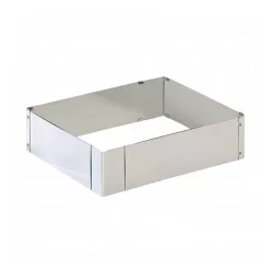 Formatorte In Acciao Inox Rettangolare Da Cm. 24X20 H. 6 A Cm. 46X38 H. 6 Patisserie - Kaiser