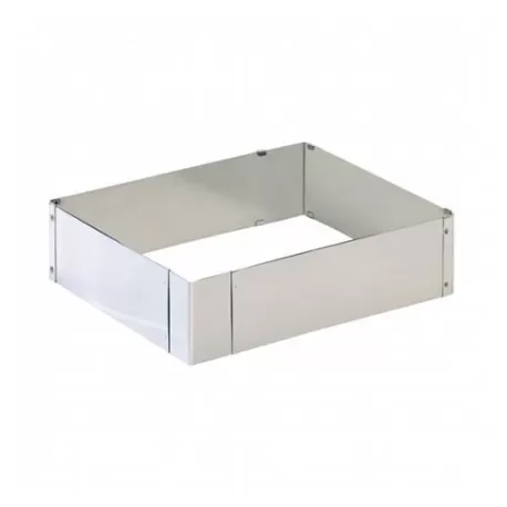 Formatorte In Acciao Inox Rettangolare Da Cm. 24X20 H. 6 A Cm. 46X38 H. 6 Patisserie - Kaiser