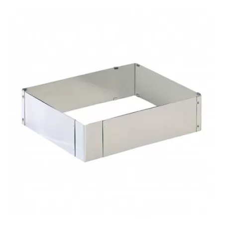 Formatorte In Acciao Inox Rettangolare Da Cm. 24X20 H. 6 A Cm. 46X38 H. 6 Patisserie - Kaiser
