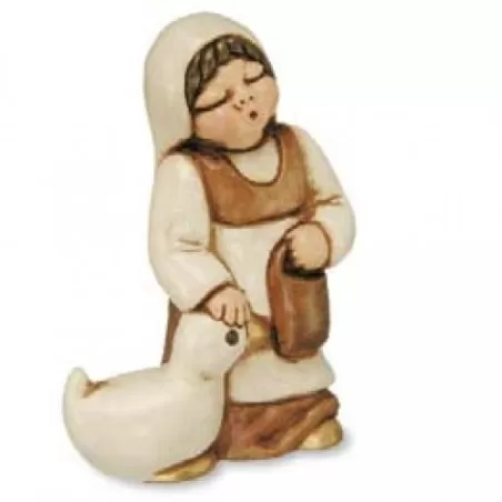 Contadina con oca presepe giubileo, bianco - Thun