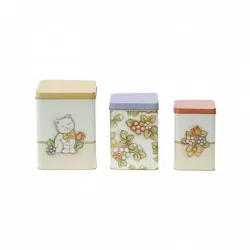 Set 3 scatole in latta Country - Thun