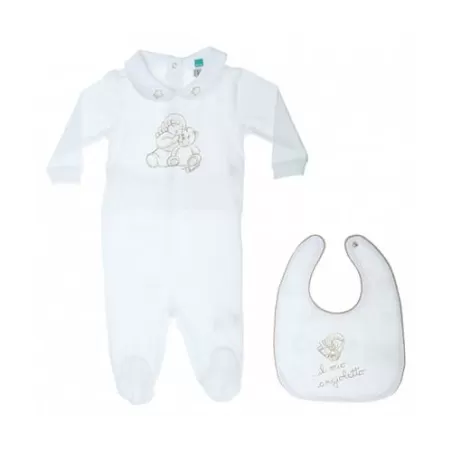 Confezione tutina e bavaglino Angel Neutral - Thun