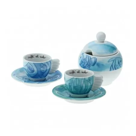 Set 2 tazzine espresso con zuccheriera Acquamarina - Thun