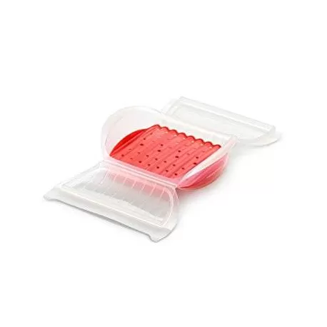 Astuccio per cottura con vassoio in silicone, trasparente 3-4 persone - Lékué