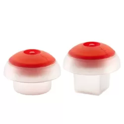 Cuociuovo "Cilindro/quadrato" 2 pezzi in silicone, trasparente - Lékué