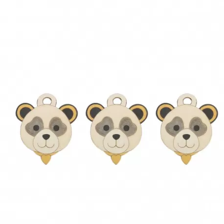 Confezione 3 chiudipacco Panda - Thun