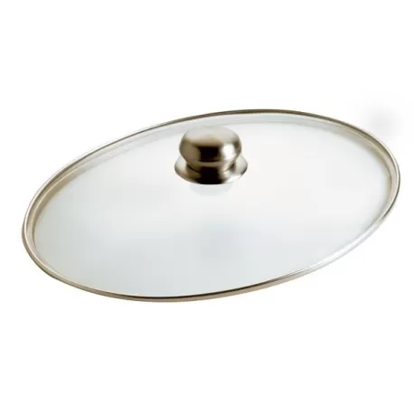 Coperchio vetro ovale pomolo inox - Pentolpress