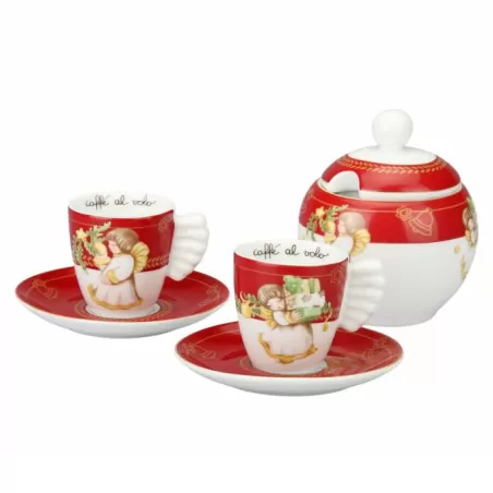 Confezione 2 tazzine espresso + zuccheriera Dolce Natale - Thun