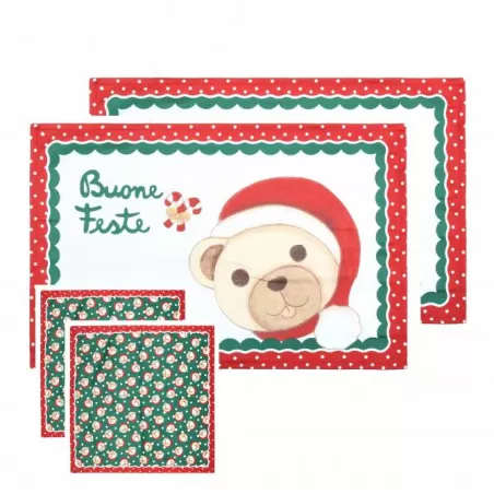 Set 2 tovagliette + 2 tovaglioli Storie di Natale - Thun