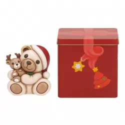 Teddy con renna peluche + scatola in latta - Thun
