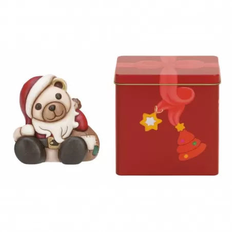 Teddy Babbo Natale + scatola in latta - Thun