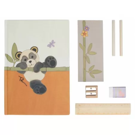 Quaderno con accessori in legno Panda - Thun