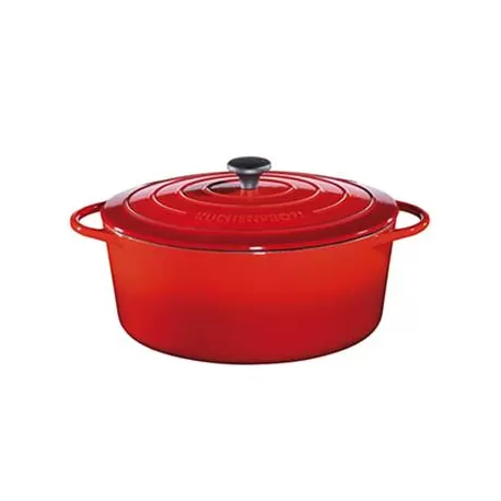 Casseruola ovale in ghisa rossa "Provence" Cm. 35x14 Lt. 9 - Kuchenprofi
