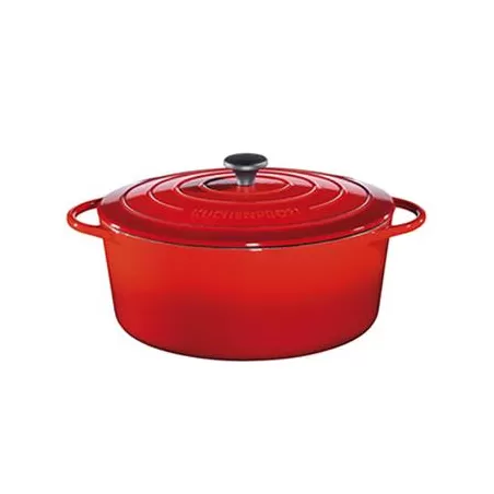 Casseruola ovale in ghisa rossa "Provence" Cm. 35x14 Lt. 9 - Kuchenprofi