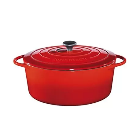 Casseruola ovale in ghisa rossa "Provence" Cm. 40x16 Lt. 12,5 - Kuchenprofi