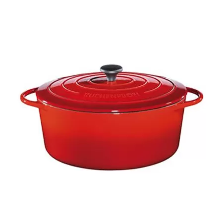 Casseruola ovale in ghisa rossa "Provence" Cm. 40x16 Lt. 12,5 - Kuchenprofi