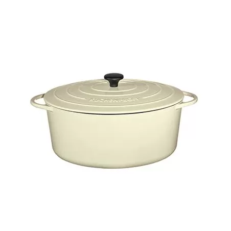 Casseruola ovale in ghisa crema "Provence" Cm. 33x13 Lt. 7 - Kuchenprofi
