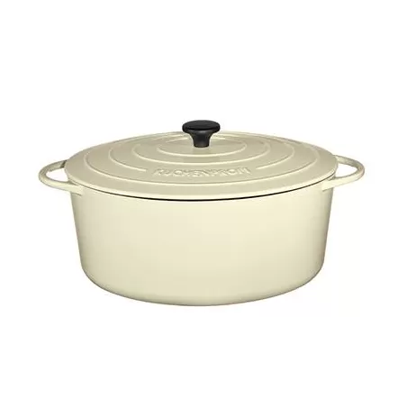 Casseruola ovale in ghisa crema "Provence" Cm. 35x14 Lt. 8,9 - Kuchenprofi