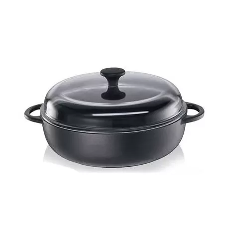 Padella alta nera con coperchio "Provence" Cm. 24x6,5 Lt.2 - Kuchenprofi