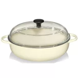 Padella alta crema con coperchio "Provence" Cm. 28X7,5/L3,25 - Kuchenprofi