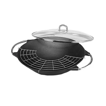 Wok-Set con coperchio e accessori "Premium" Cm. 36x10 - Kuchenprofi
