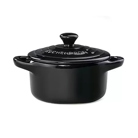 Mini cocotte in ceramica nera "Provence" Cm. 10x8,5 Ml. 200 - Kuchenprofi