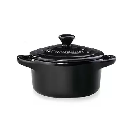 Mini cocotte in ceramica nera "Provence" Cm. 12x10 Ml. 300 - Kuchenprofi