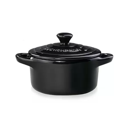 Mini cocotte in ceramica nera "Provence" Cm. 12x10 Ml. 300 - Kuchenprofi