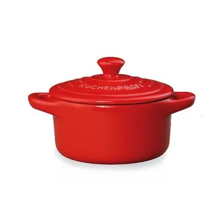 Mini cocotte in ceramica rossa "Provence" Cm. 12x10 Ml. 300 - Kuchenprofi