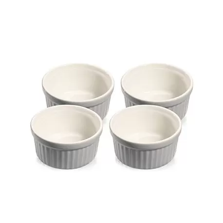 Coppetta tonda 4 pezzi in porcellana grigia/bianca Cm. 10x5 - Kuchenprofi