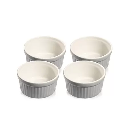 Coppetta tonda 4 pezzi in porcellana grigia/bianca Cm. 10x5 - Kuchenprofi