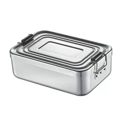 Lunch-Box grande argento Cm. 23x15x7 - Kuchenprofi