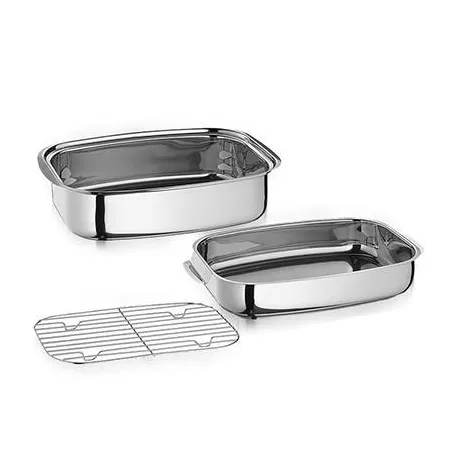 Pentola per arrosti con coperchio e griglia Cm. 36x24 L. 6 - Kuchenprofi