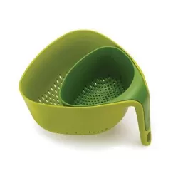 Nest colander, Set di 2 scolapasta verdi - Joseph Joseph