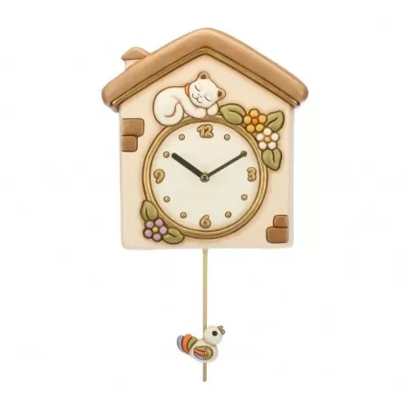 Orologio a pendolo gatto e uccellino - Thun