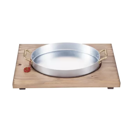 L'ovale, Tegame ovale basso cm. 26 con vassoio legno - Mopita
