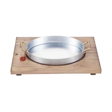 L'ovale, Tegame ovale basso cm. 26 con vassoio legno - Mopita