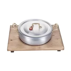 La risottiera, casseruola cm. 22 con vassoio legno - Mopita