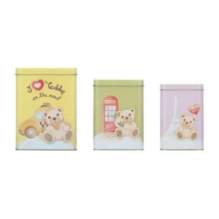 Set 3 scatole in latta Teddy on the road - Thun