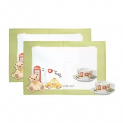 Confezione 2 tazze medie + 2 tovagliette Teddy on the road - Thun