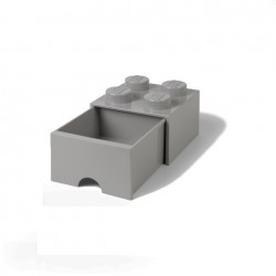 Contenitore Brick Drawer 4 bottoni, Grigio - Lego