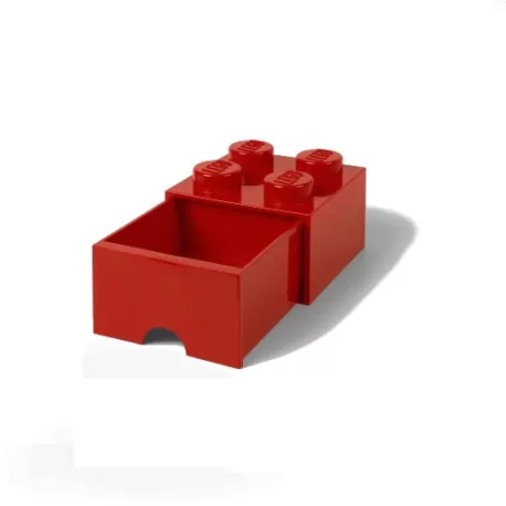 Contenitore Brick Drawer 4 bottoni, Rosso - Lego