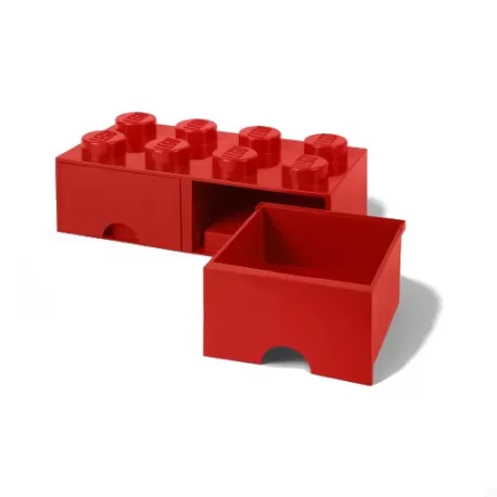 Contenitore Brick Drawer 8 bottoni, Rosso - Lego