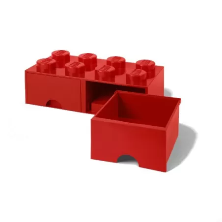 Contenitore Brick Drawer 8 bottoni, Rosso - Lego