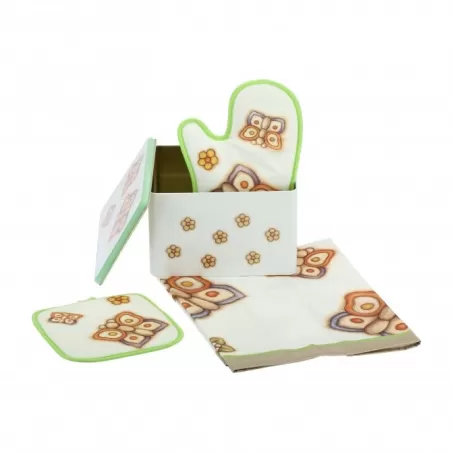 Confezione guantone,presina e canovaccio Farfalla - Thun