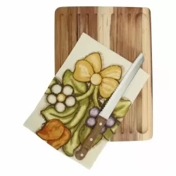 Tagliere pane con coltello e canovaccio Country - Thun