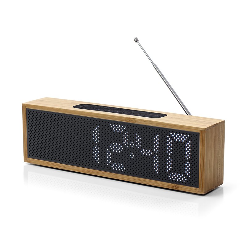 Titanium radio sveglia, Bambu/Nero - Lexon