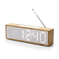 Titanium radio sveglia, Bambu/Bianco - Lexon