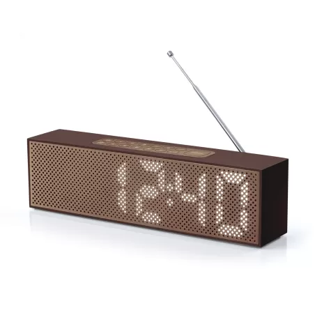 Titanium radio sveglia, Marrone - Lexon
