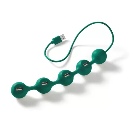 Peas hub 4 porte usb, Verde scuro - Lexon